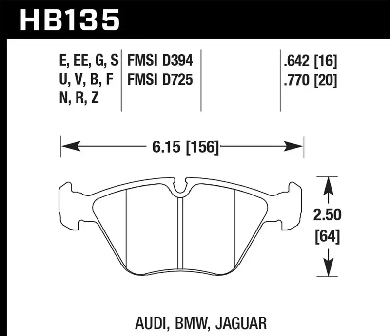 Hawk Performance Hps 5.0 Front Brake Pads – Hb135B.760, 0.760" Thickness, High-Performance Friction Material 1