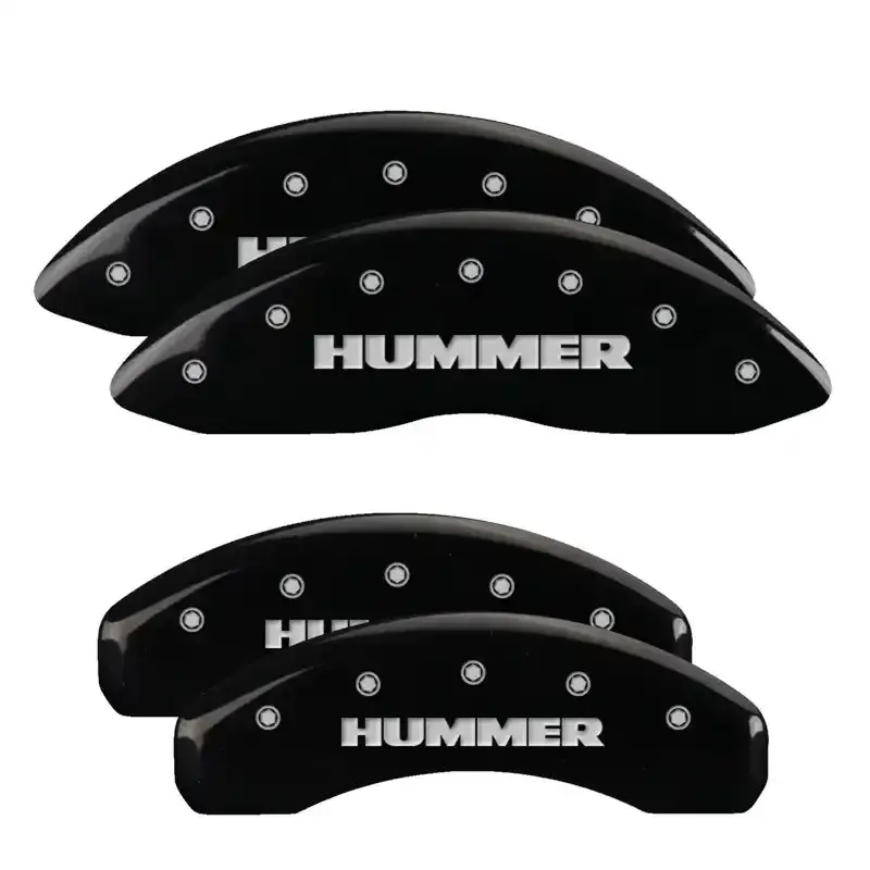 Mgp 4-Piece Caliper Cover Set – Engraved Front & Rear, Hummer-Style Design In Black With Silver Accents 1