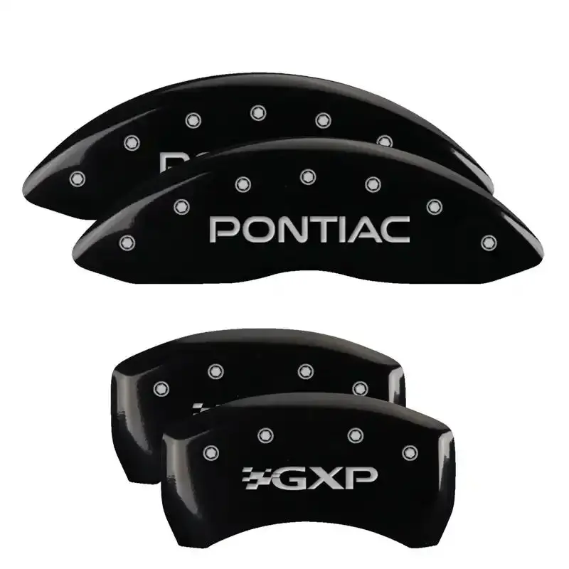 Mgp 4-Piece Engraved Brake Caliper Cover Set – Front And Rear, Yellow Finish On Black Background 1