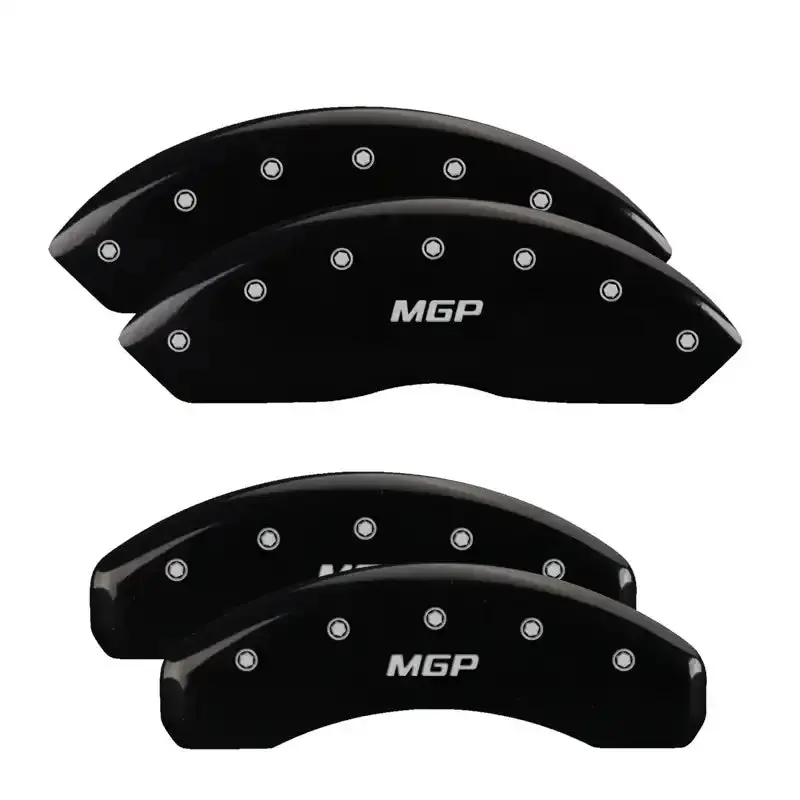 Mgp 4-Piston Caliper Covers – Engraved Front & Rear, Black Finish With Silver Accent 1