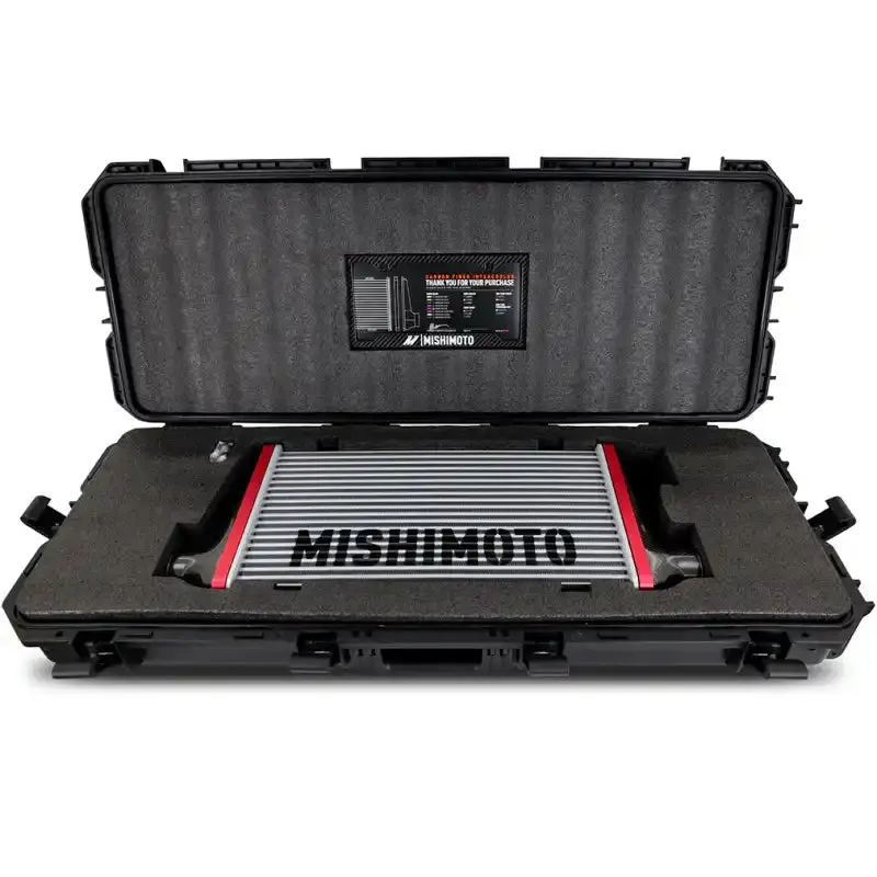Mishimoto Universal Gloss-Finish Carbon Fiber Intercooler – 525Mm Silver Core, C-Flow Design With V-Band Connections 1