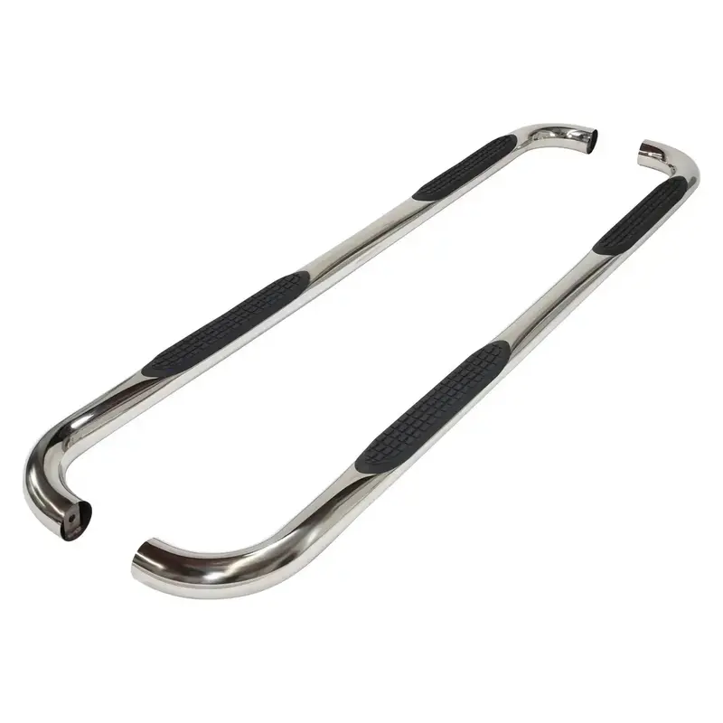 Trailfx 1140403091 Stainless Steel 3-Inch Bent Round Rocker Panel Mount – Polished Finish, No End Caps 1