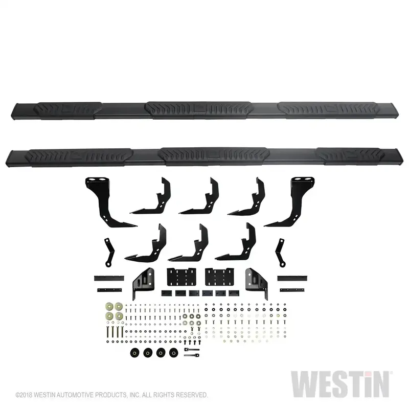 Westin R5 Modular Nerf Step Bars – 5-Inch Black Wheel-To-Wheel Design For Crew Cab Trucks 1